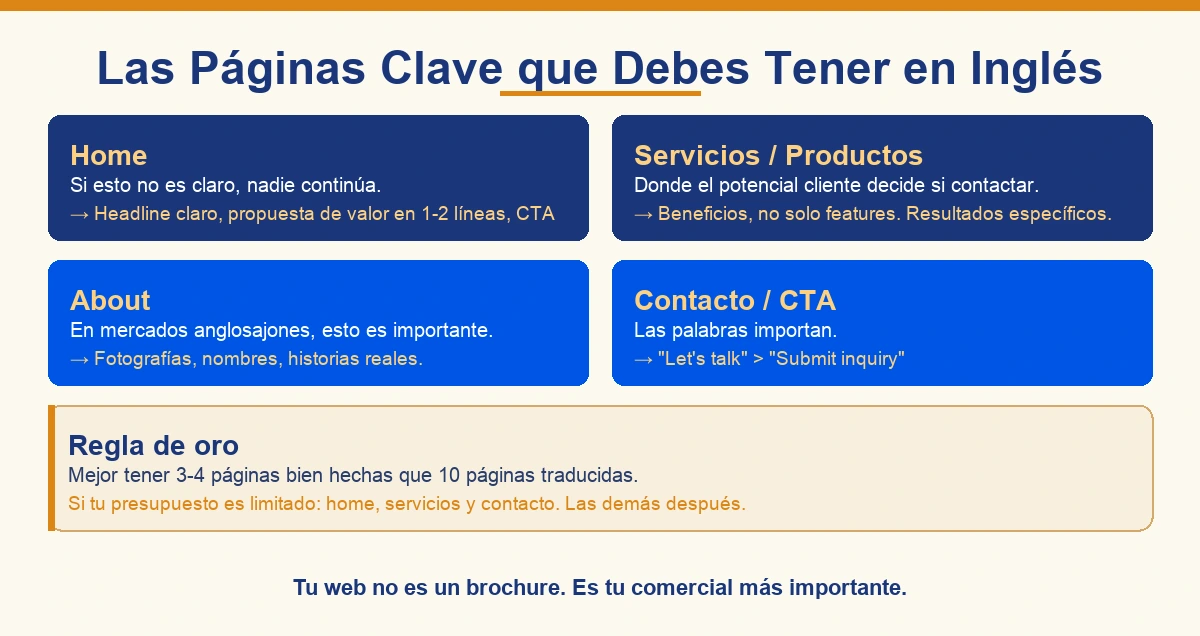 Las páginas clave que necesitas en inglés primero