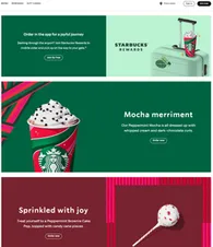 Ejemplo de copy diferente en Starbucks web Estados Unidos